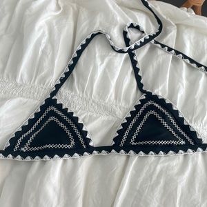Same Swim black and white catch triangle bikini top.